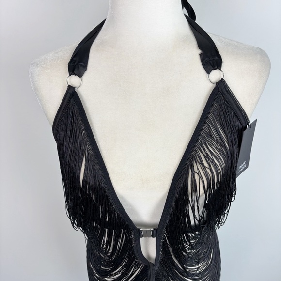 Thistle and Spire Fringe Benefts Slip in Black Size M/L - Picture 4 of 13